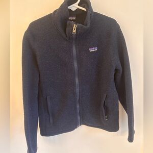 Navy Patagonia youth better sweater jacket